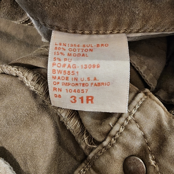 AG 31R x30 The Edie Mid-Rise Skinny Straight Ankle Jeans Pants Pale Olive Green - Picture 12 of 14